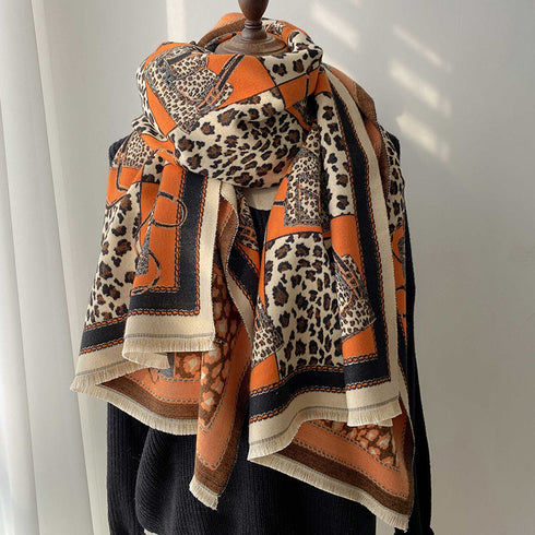 Color Blocking And Matching Cashmere Scarves For Women - ROUTINE FASHION